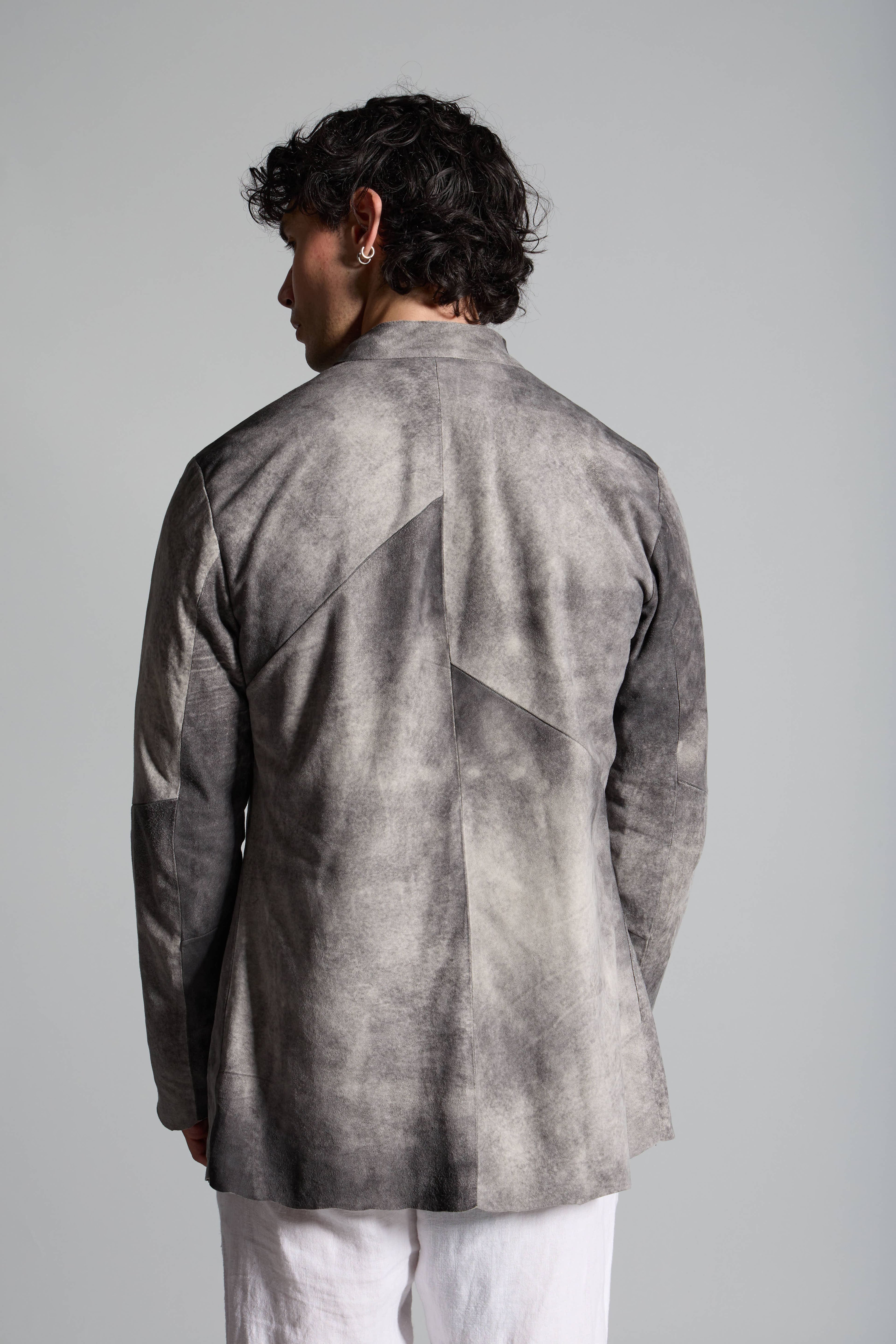 Giacca in pelle scamosciata con finitura hand-dyed MJL040 LT-43