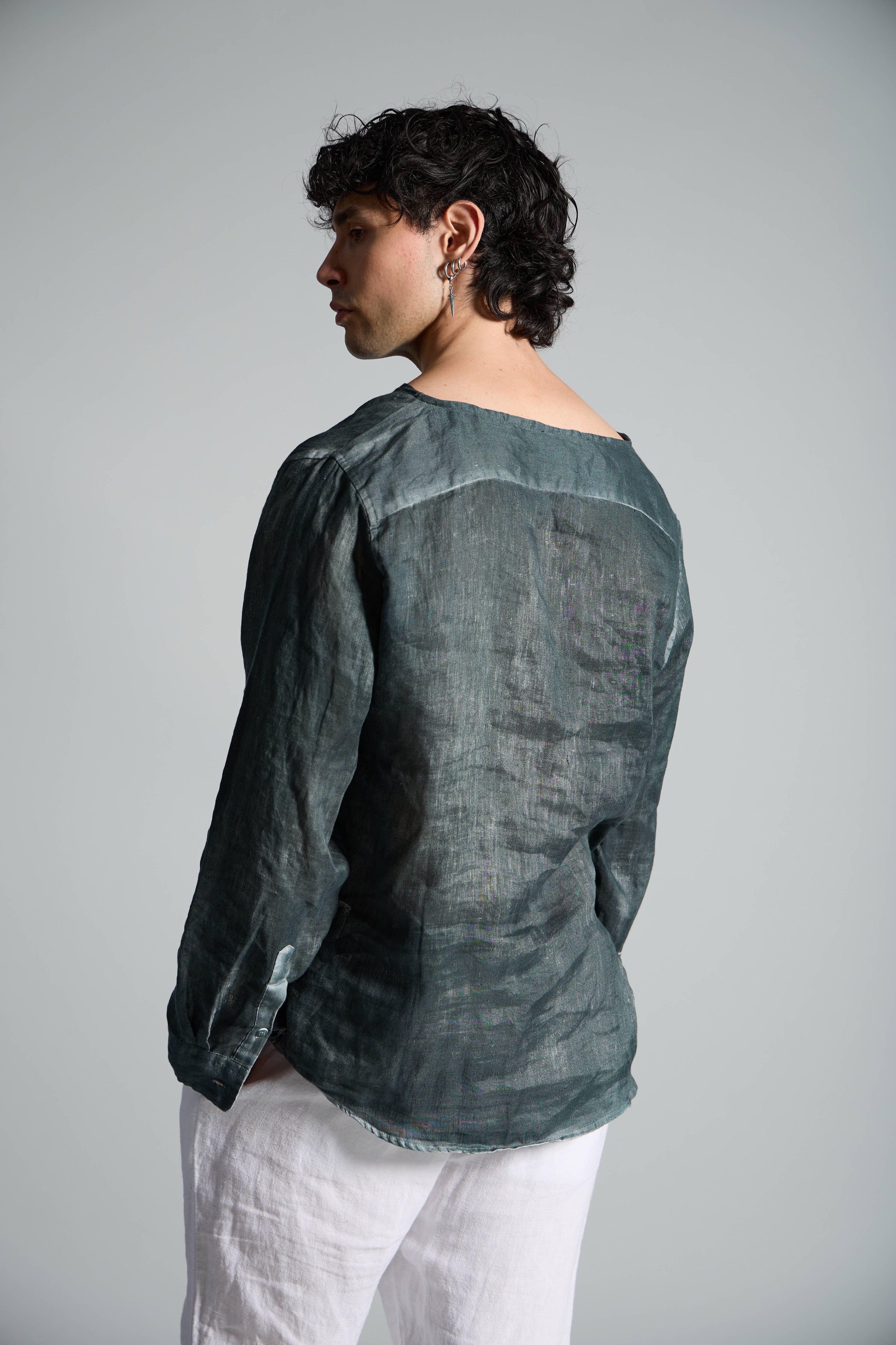 Camicia in lino a maniche lunghe MSL035 SH 0