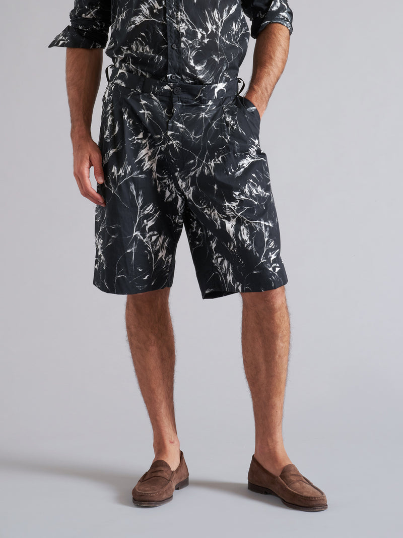 Men's printed cotton Bermuda shorts MBE035 W151 PR1