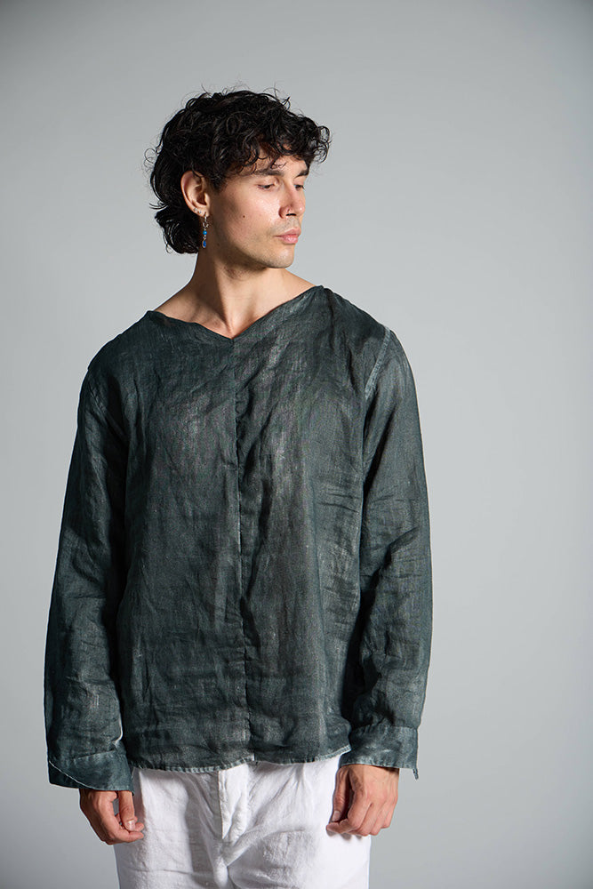 Camicia in lino a maniche lunghe MSL035 SH 0