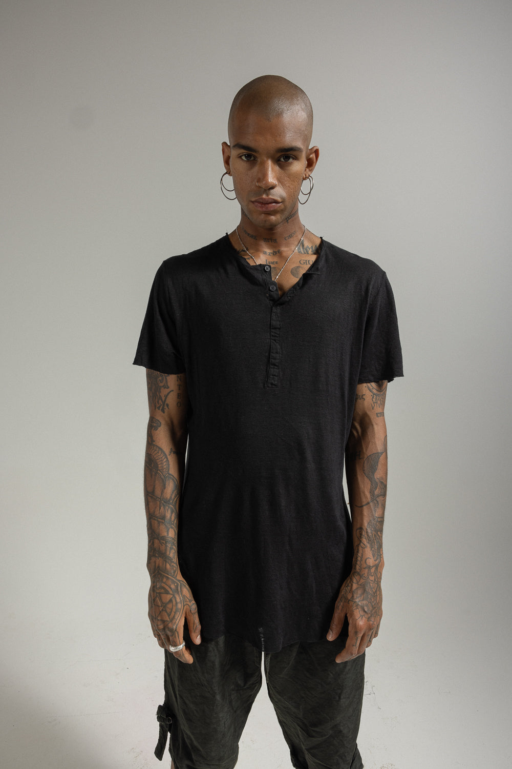 Maglietta in lino a maniche corte MTH003 K346