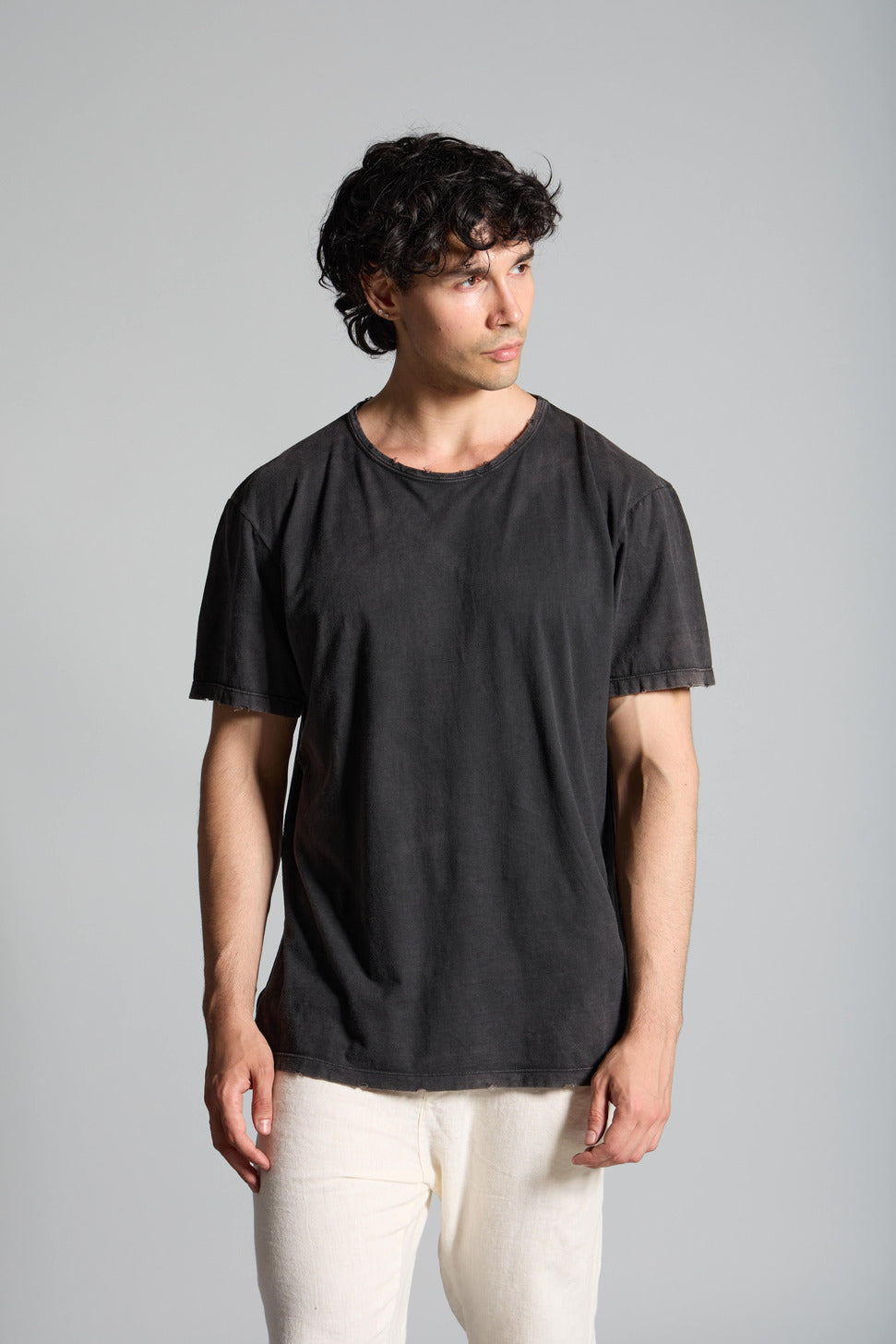 Maglietta cotone 100% uomo MTH069 taglio vivo