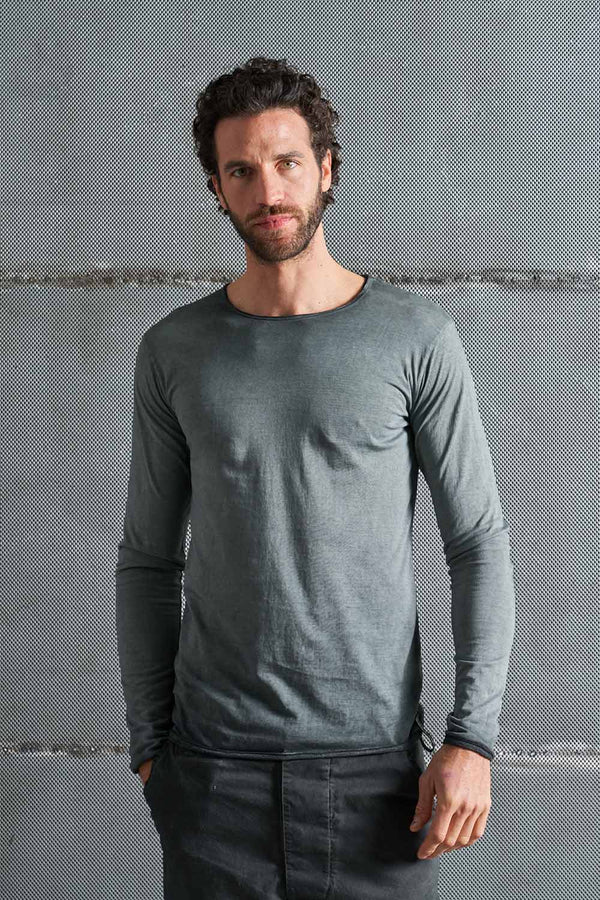 Maglia in jersey cotone uomo tinta in capo MTL009