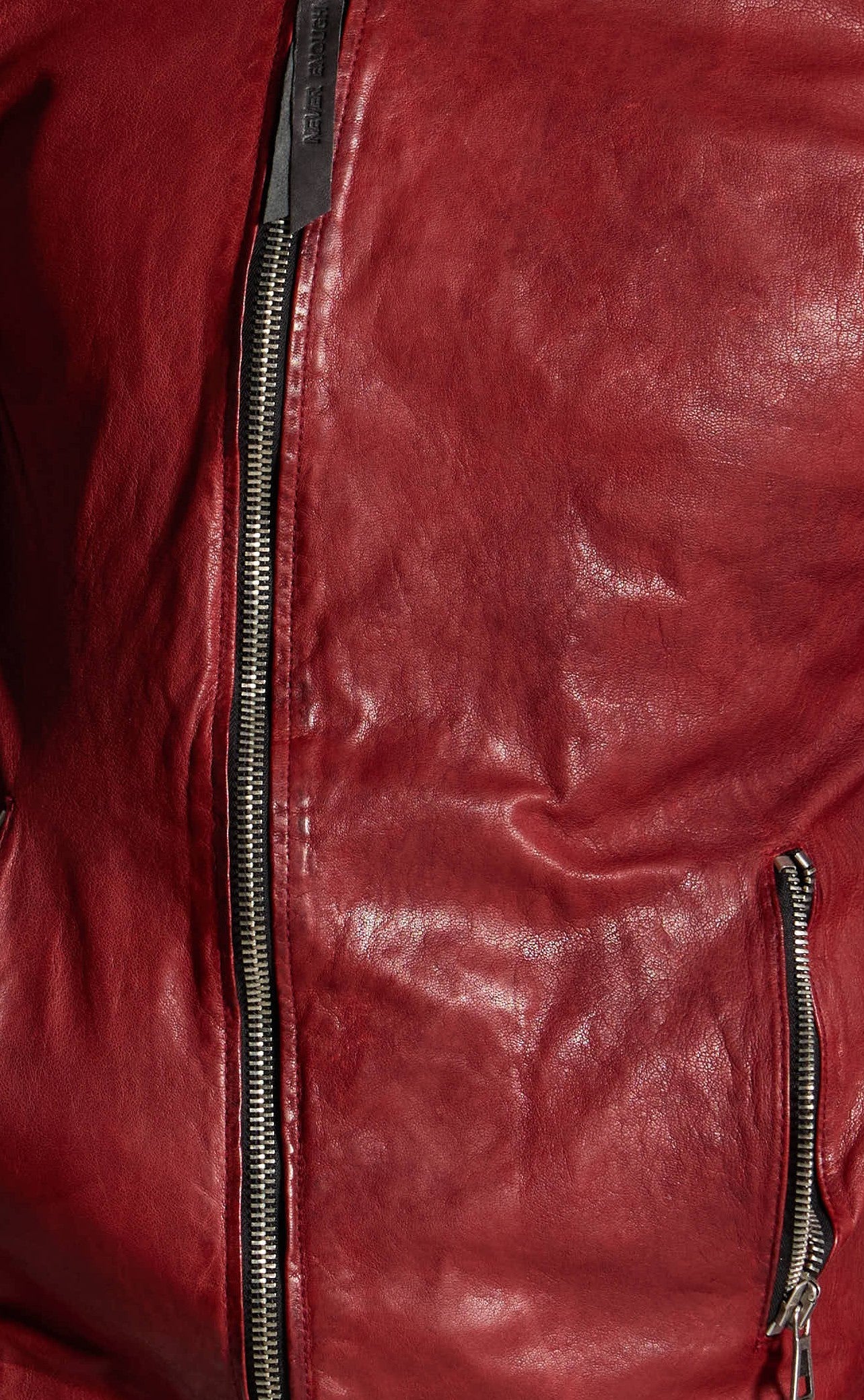 Giacca in pelle con collo alla coreana e zip frontale MJL078 LT-01