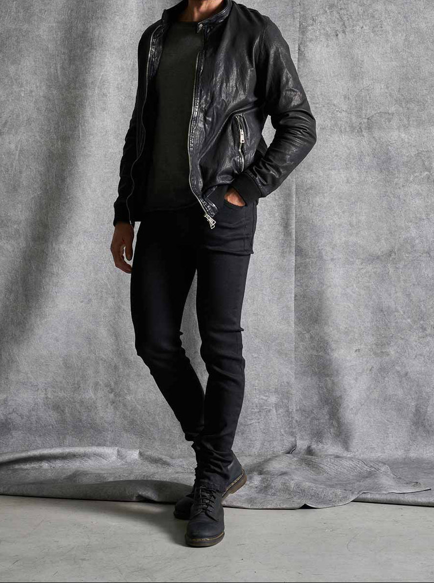Real leather jacket MJL005