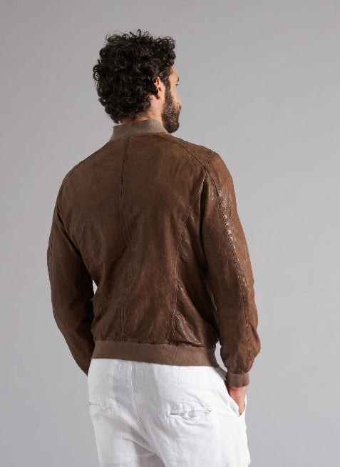 Bomber in vera pelle MJL057 FO LT-01