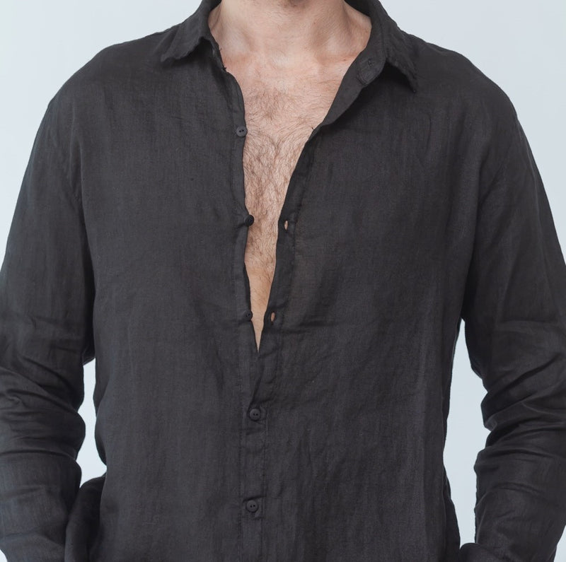 MSL026 long-sleeved linen shirt