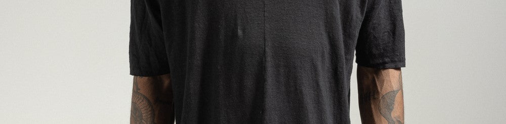 T-SHIRT IN LINO UOMO A MANICHE CORTE MTH068 K346