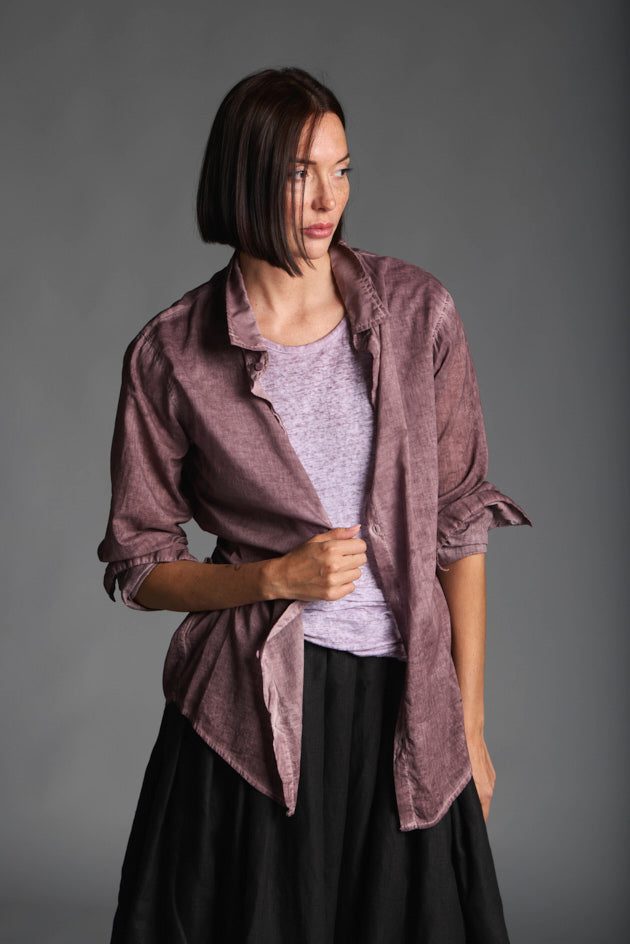 Camicia in cotone donna LMSL009 W062